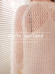 秋日時(shí)尚之選 COSLAND93韓國(guó)單淑女名媛精品洞洞鏤空須須休閑針織毛衣